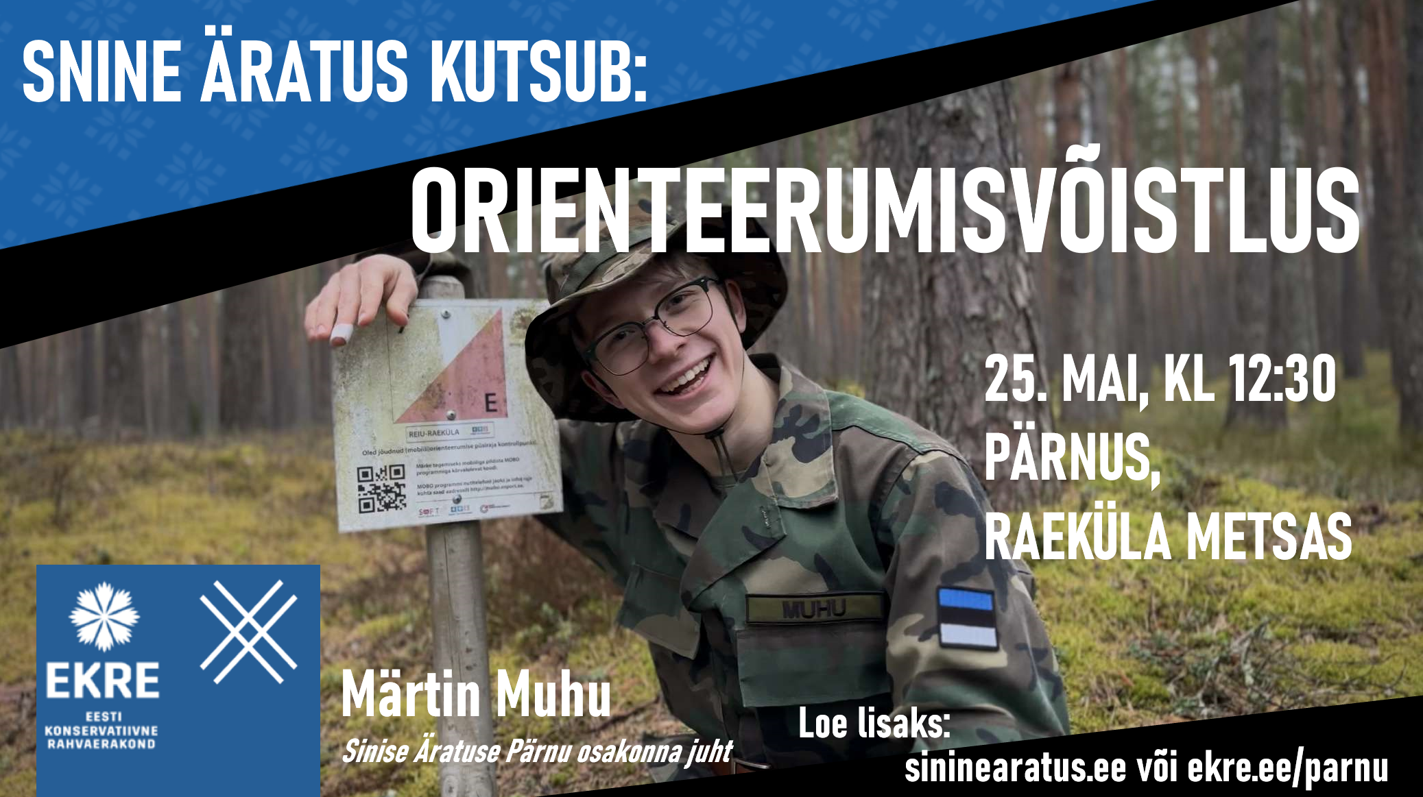 Sinise Äratuse Pärnu osakond korraldab 25. mail Pärnus Raeküla metsas meeleoluka ja toreda orienteerumisvõistluse. Veeda maikuu viimane laupäev põneval orientee